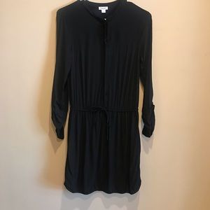 Splendid Black Shirt Dress Drawstring waist Medium